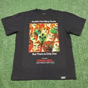 Alien Labs Graphic T Shirt Men's Size M Black Short Sleeve Streetwear Tee Casual